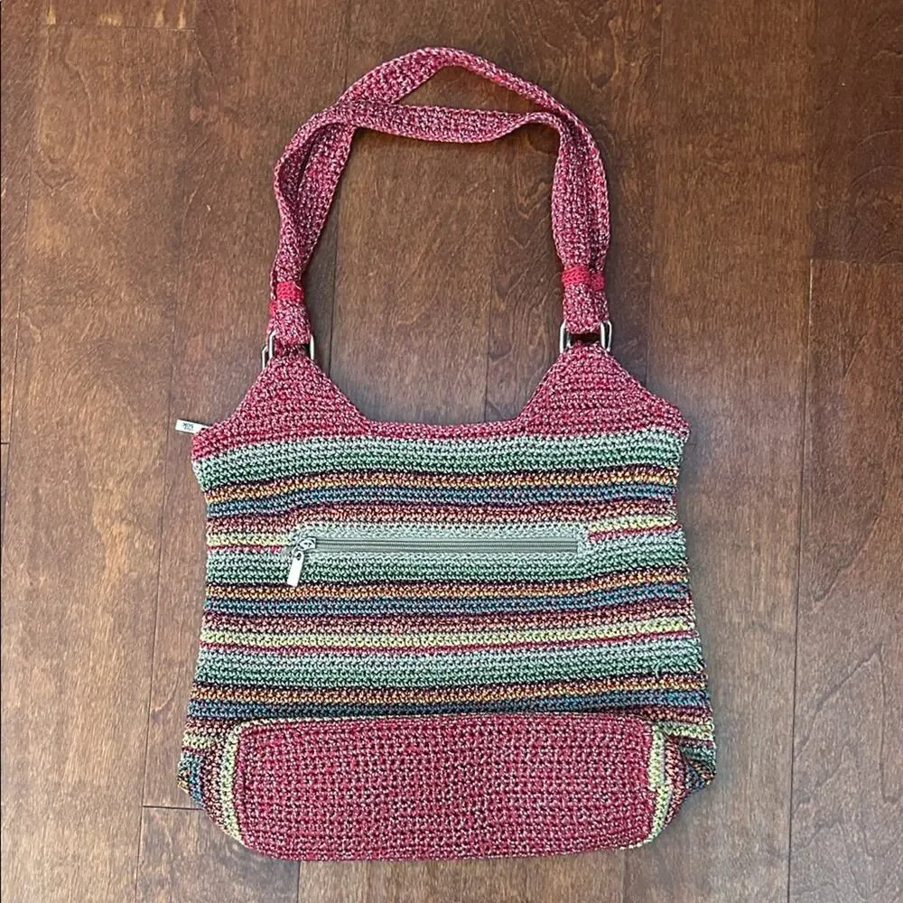 The Sak Gypsy Stripe Multicolored Crochet Shoulder Bag